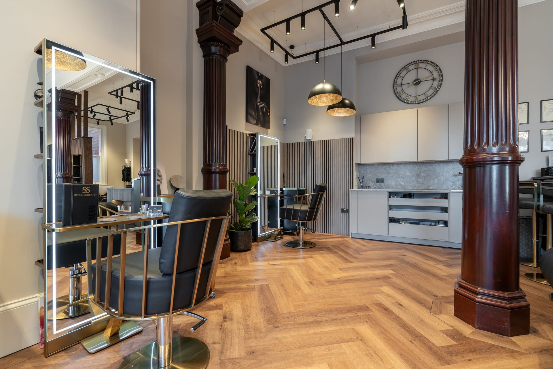 Inside Steel Serenity, Fakenham, a warm, refined space